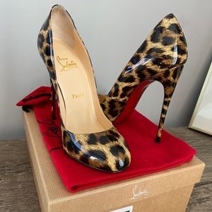Christian Louboutin Fifi - 120mm Patent Leopardino